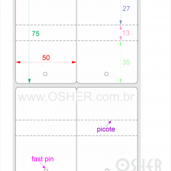 Tag Couchê Adesivo 50  x 75  x 2 FPP Picote 35+13+27H CLS Geminada