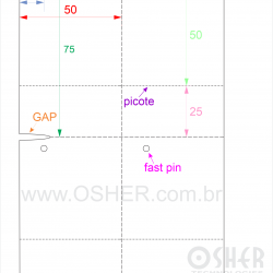 Tag Couchê Adesivo 50  x 75  x 2 FPU 12  da Borda GE Picote 50+25H SLS