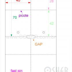 Tag Couchê Contracolado BOPP Sem Adesivo Couchê 180g 40  x 70   x 2 FPP GC Picote 42+28H
