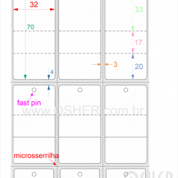 Tag Duplo Uso Couchê 32  x 70  x 3 FPU Meio Corte 33+17+20H CLS ESP3L Microsserrilha ESP4H Microsserrilha L105