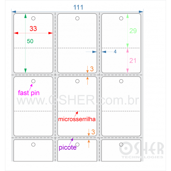 Tag Duplo Uso Couchê 33  x 50  x 3 FPU Microsserrilha 29+21H Picote ESP4L Picote ESP3H CLS
