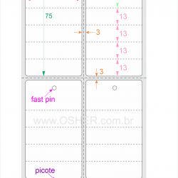 Tag Duplo Uso Couchê 43  x 75  x 2 FPU Meio Corte 23+13+13+13+13H Picote ESP3L Picote ESP3H CLS L095
