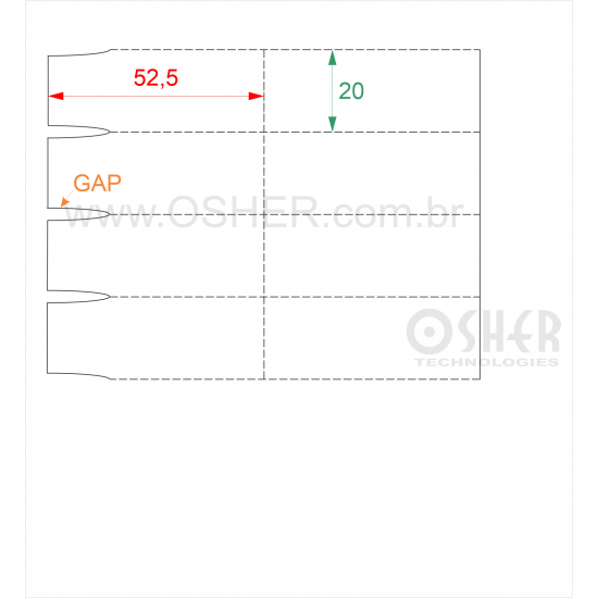 Tag Synt Paper Sem Adesivo 80 Microns 52,5  x 20  x 2 Sem Divisão GE