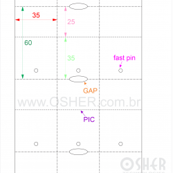 Tag Couchê Adesivo 35  x 60  x 3 FPP GC Meio Corte PIC 35+25H SLS 