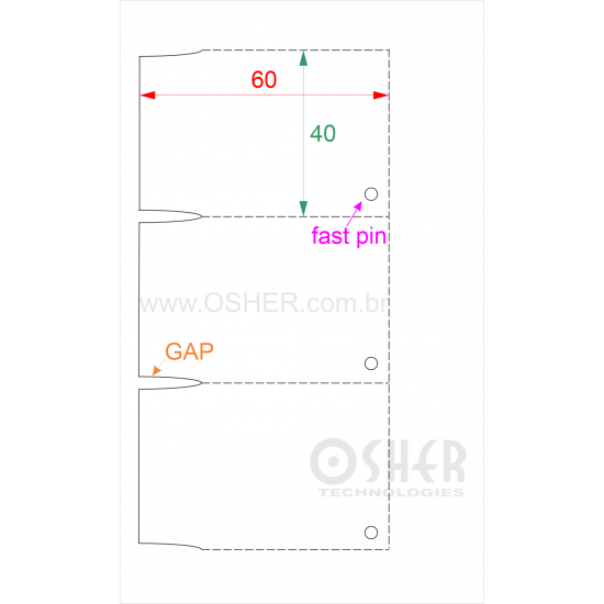 Tag Synt Paper Sem Adesivo 85 Microns 60  x 40  x 1 FPP Lado Direito Inferior 5  Borda GE