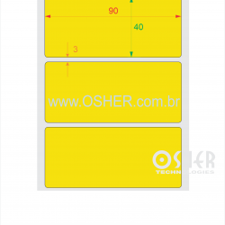 Etiqueta Adesiva Couchê 90  x 40  x 1 Chap Amarelo Ouro Yellow C