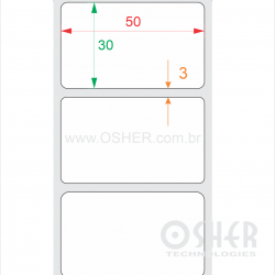 Etiqueta BOPP Branco Fosco 50  x 30  x 1