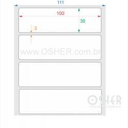 Etiqueta BOPP Branco Fosco Borr 100  x 30  x 1 L111