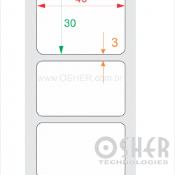 Etiqueta BOPP Branco Fosco Borr 40  x 30  x 1 L050