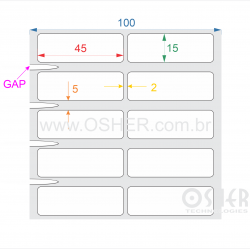Etiqueta Poliester Branco Brilhante 45  x 15  x 2 GE ESP5H ESP2L L100
