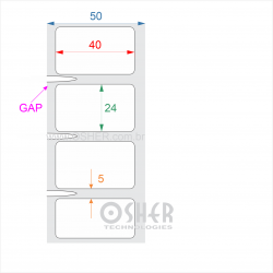 Etiqueta Poliester Cromo Fosco 40  x 24  x 1 GE ESP5H 