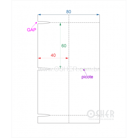 Etiqueta Sem Adesivo Couchê 170g L2 40  x 60  x 2 GE Sem Divisão