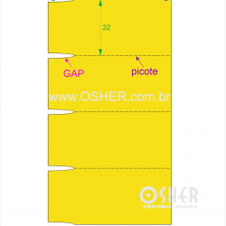 Etiqueta Sem Adesivo Couchê 170g L2 70  x 32  x 1 GE Sem Divisão Chap Amarelo