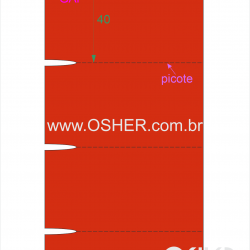 Etiqueta Sem Adesivo Couchê 170g L2 75  x 40  x 1 GE Sem Divisão Chap Vermelho