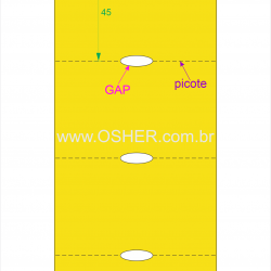Etiqueta Sem Adesivo Couchê 170g L2 75  x 45  x 1 GC Sem Divisão Chap Amarelo