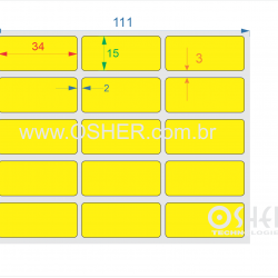 Etiqueta Adesiva Couchê 34  x 15  x 3 ESP2L Chap Amarelo L111 