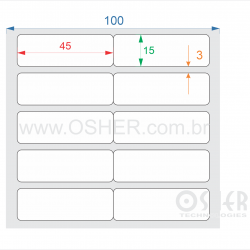 Etiqueta Adesiva Couchê 45  x 15  x 2 Geminada L100