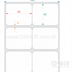 Etiqueta Adesiva Couchê 50  x 42  x 2 Geminada