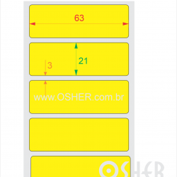 Etiqueta Adesiva Couchê 63  x 21  x 1 Chap Amarelo L070