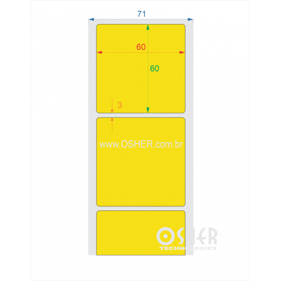 Etiqueta Adesiva Couchê Borr 60  x 60  x 1 Chap Yellow C L071