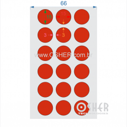 Etiqueta Adesiva Couchê Circular 15  x 15  x 3 ESP3L Chap Vermelho