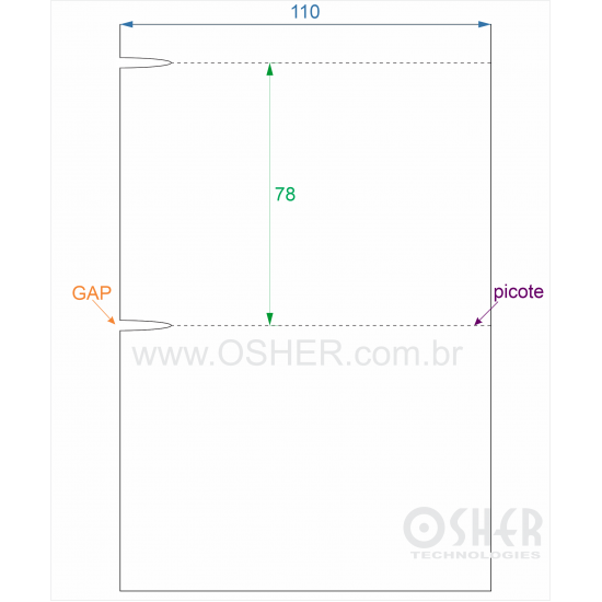 Etiqueta Adesiva Papel Térmico Com Barreira 110  x 78  x 1 GE SLS