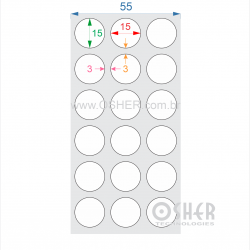 Etiqueta Poliester Cromo Fosco Circular 15  x 15  x 3 ESP3L L055