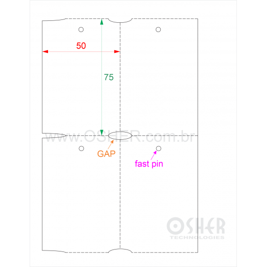 Tag Sem Adesivo Couchê 170g L2  50  x 75  x 2 FPU GCE Sem Divisão