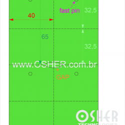 Tag Transtherm Verde Fluor 40  x 65  x 2 FPU GC Picote 32,5+32,5H SLS