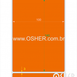 Etiqueta BOPP Branco Fosco 100  x 140  x 1 Chap Laranja L105