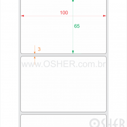 Etiqueta BOPP Branco Brilhante 100  x 65  x 1 L105
