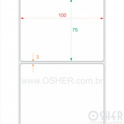 Etiqueta BOPP Branco Fosco Borr 100  x 75  x 1 L105