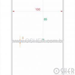 Etiqueta BOPP Branco Fosco VT Borr 100  x 85  x 1 