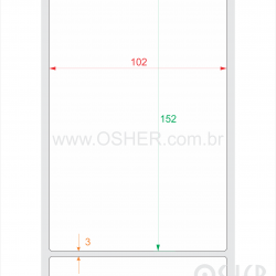 Etiqueta BOPP Branco Brilhante 102  x 152  x 1 L111