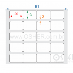 Etiqueta BOPP Branco Fosco Borr 20  x 13  x 4 Geminada L091