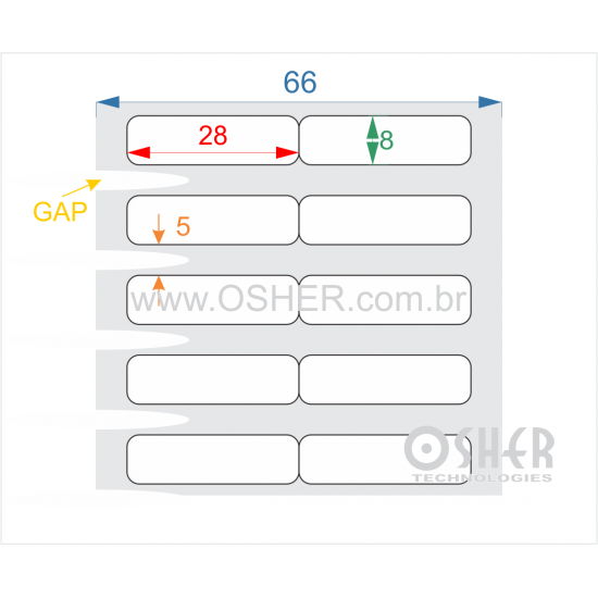 Etiqueta BOPP Transparente Liner Grosso 28  x 8  x 2 GE ESP5H L066