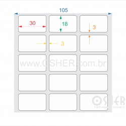 Etiqueta Adesiva Couchê 30  x 18  x 3 ESP3L L105
