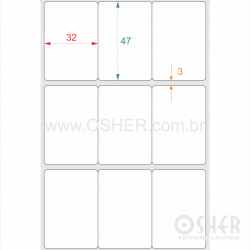 Etiqueta Adesiva Couchê 32  x 47  x 3 Geminada L100