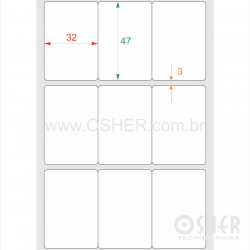 Etiqueta Adesiva Couchê 32  x 47  x 3 Geminada L105
