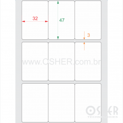 Etiqueta Adesiva Couchê 32  x 47  x 3 Geminada L111