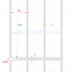 Etiqueta BOPP Transparente Liner Grosso 33  x 135  x 3 ESP2L GE ESP5H L111