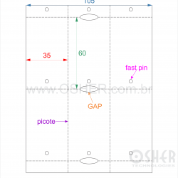 Tag Couchê Contracolado BOPP Sem Adesivo Couchê 180g 35  x 60   x 3 FPP GC SLS