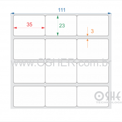 Etiqueta Adesiva Couchê 35  x 23  x 3 Geminada