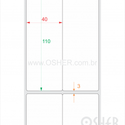 Etiqueta Adesiva Couchê 40  x 110  x 2 Geminada