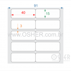 Etiqueta BOPP Branco Brilhante 40  x 15  x 2 Geminada L091