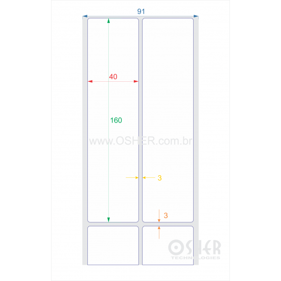 Etiqueta Adesiva Couchê 40  x 160  x 2 ESP3L