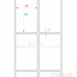 Etiqueta Adesiva Couchê 40  x 67  x 2 ESP4L  