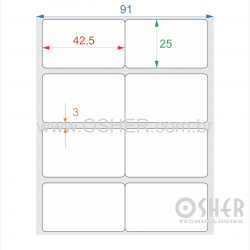Etiqueta Adesiva Couchê 42,5  x 25  x 2 Geminada