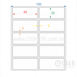 Etiqueta Adesiva Couchê 45  x 20  x 2 ESP3L