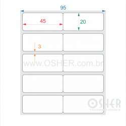 Etiqueta Adesiva Couchê 45  x 20  x 2 Geminada